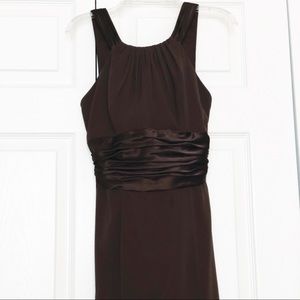 David’s Bridal Chocolate Brown Long Evening Gown/ Bridesmaid Dress